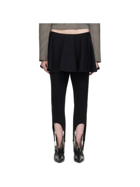 Black Ashlyn Stirrup Skirt Leggings