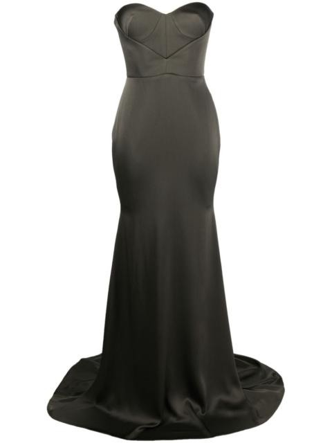 strapless floor-length gown