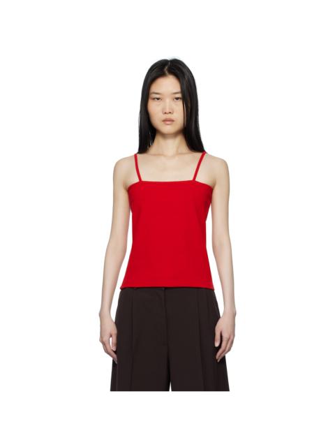 Red Square Neck Tank Top