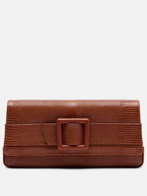 Maygot snake-effect leather clutch