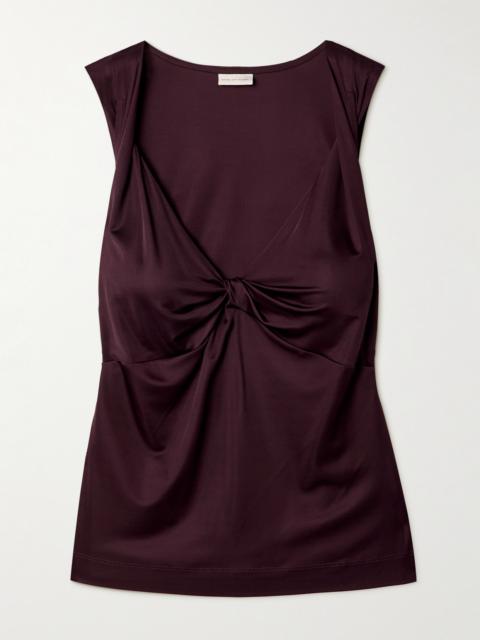 Twist-front Satin-jersey Top
