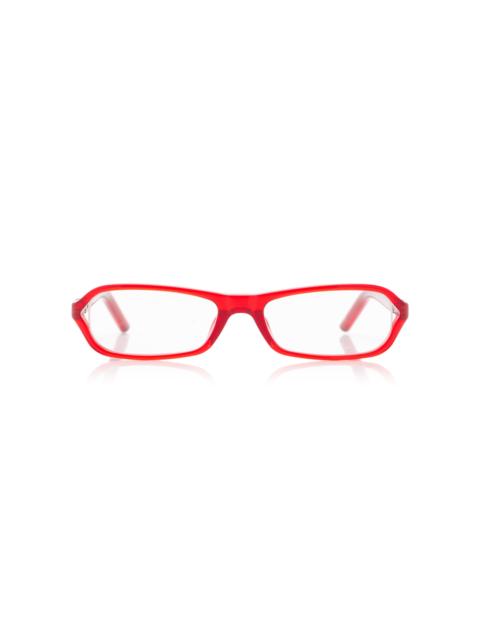 Slim Square-Frame Acetate Glasses red
