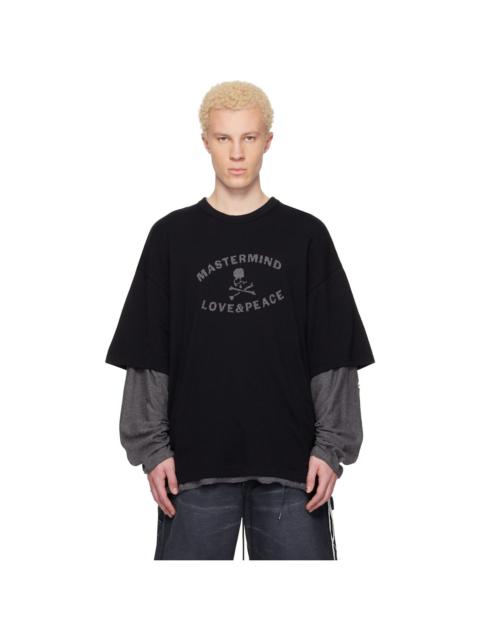 Black Reversible Distressed T-shirt