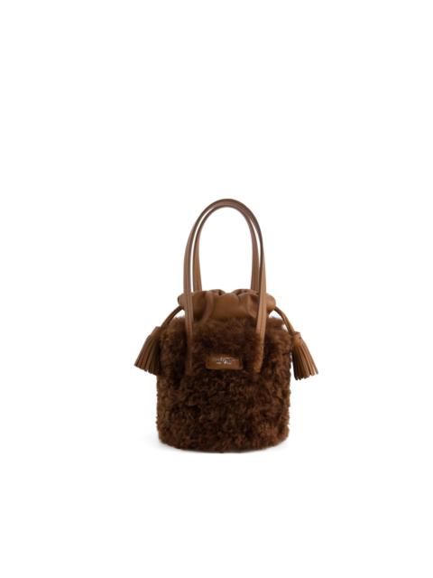 faux-fur bucket bag