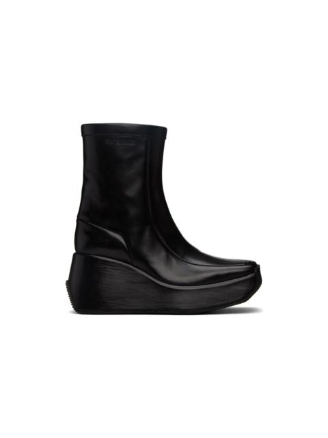 Black Leather Ankle Boots
