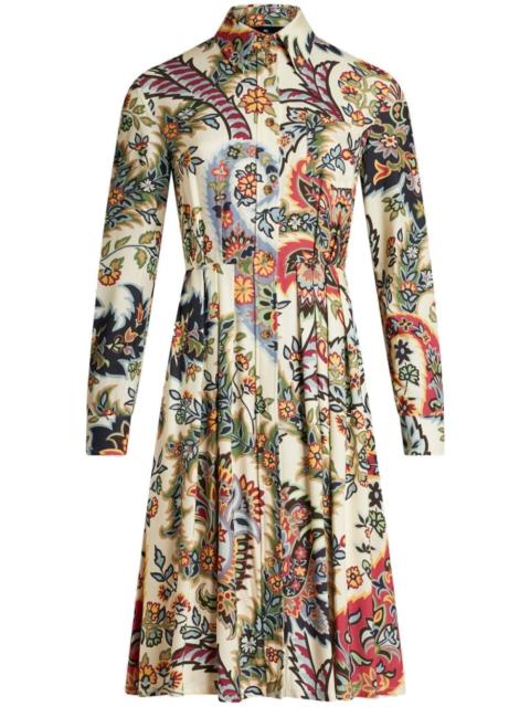 paisley print shirt dress