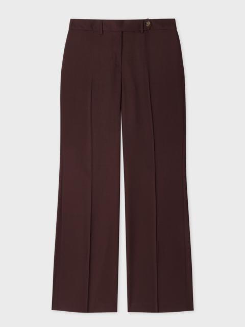 Women's 'A Suit To Travel In' - Burgundy Wool Bootcut Trousers