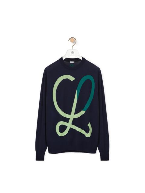 L intarsia sweater in wool