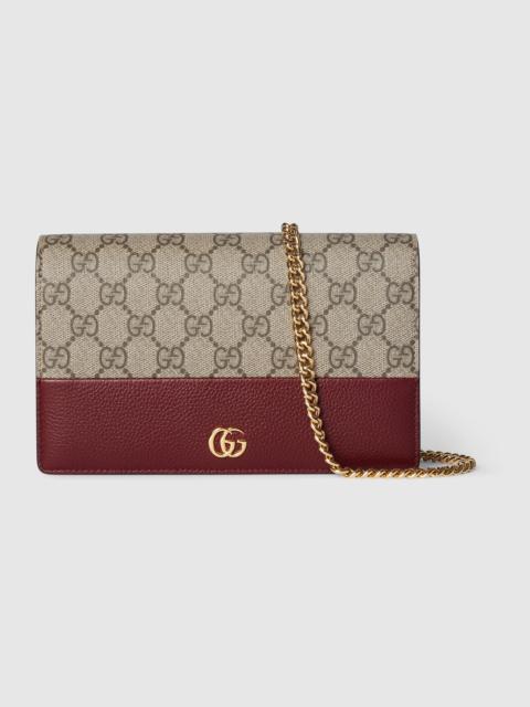 GG Marmont bi-color wallet on chain