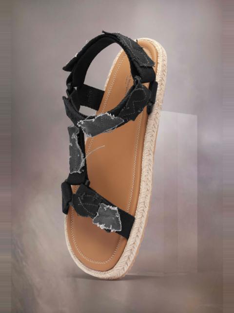 Patchwork canvas hiking sandals