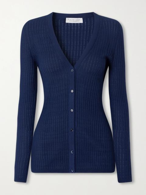 Emma Pointelle-knit Cashmere And Silk-blend Cardigan