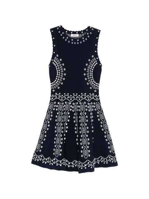 embroidered knitted dress