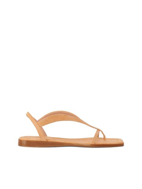 leather flat sandals