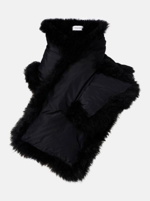 Reversible shearling down scarf