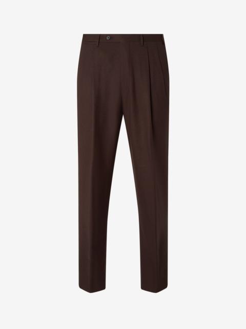 Brown two-dart pure wool trousers