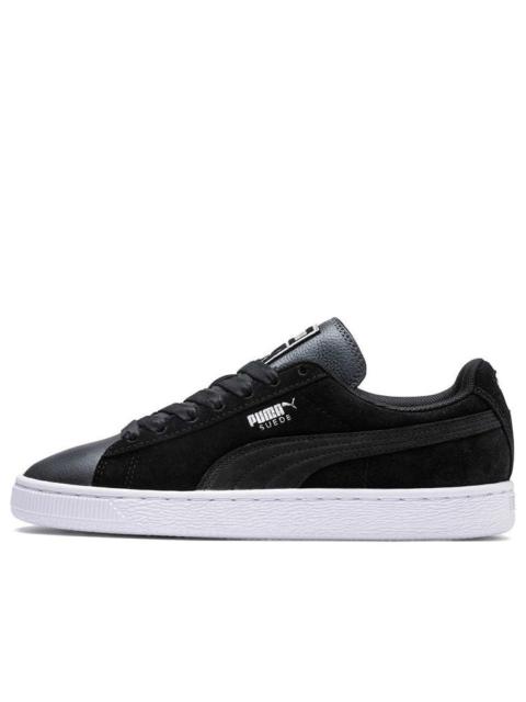 (WMNS) PUMA Suede Shimmer Black/Grey Low Board Shoes 369597-02
