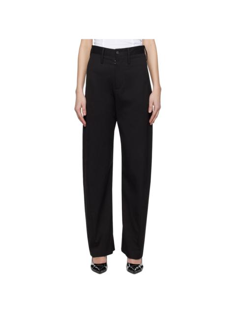 Black Light Cotton Gabardine Trousers