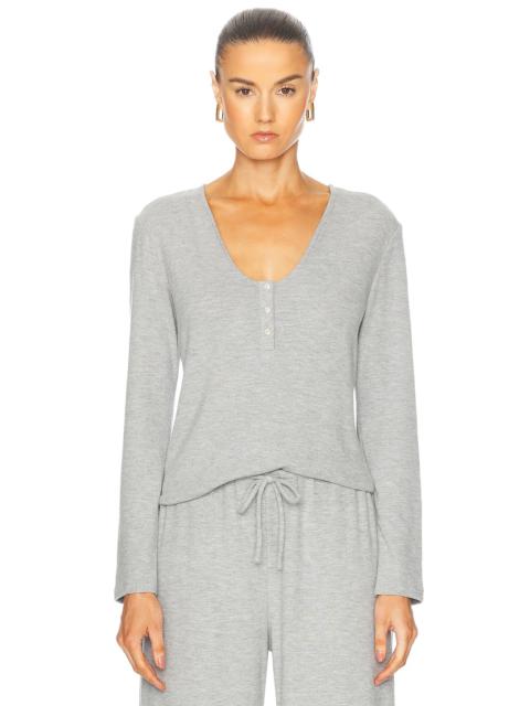 Lauren V Neck Henley Top