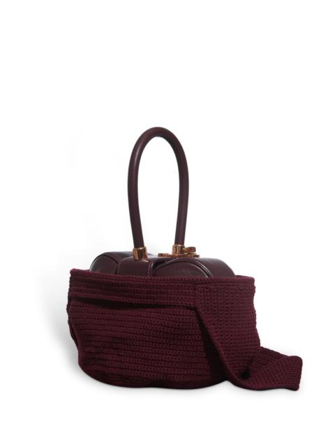 Crossover Knit Bag in Bordeaux Cashmere