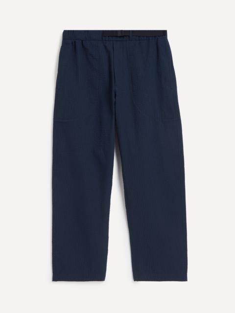Dark Blue Seersucker Trousers