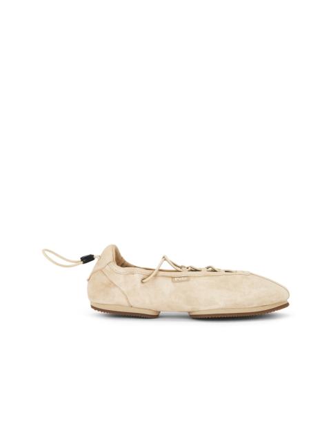 Suede Ballerina Lace Up Sneaker