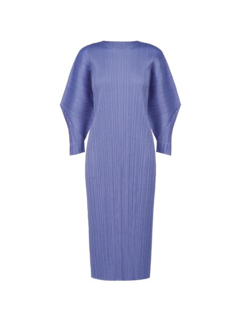 pleated midi dress