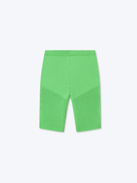 PAOLA - Textured cotton-crochet shorts - Bright green