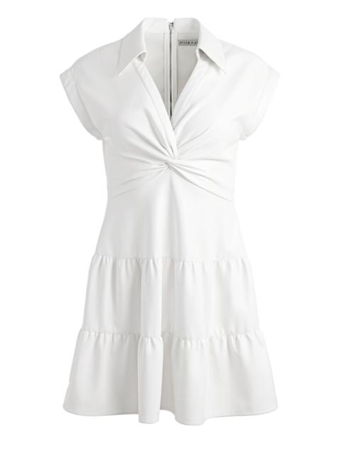 MILA VEGAN DEEP V-NECK TWIST FRONT MINI DRESS