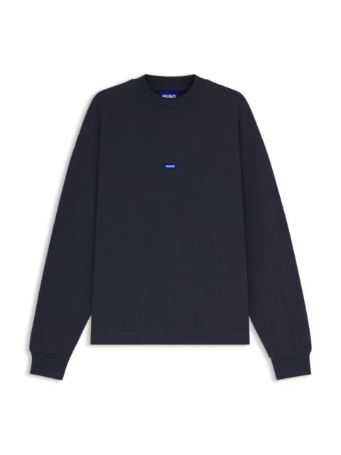 COTTON-TERRY SWEATSHIRT WITH BLUE LOGO LABEL