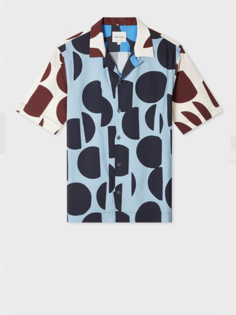 Blue 'Cut-Up Dots' Print Short-Sleeve Shirt