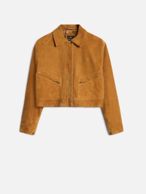 UTILITY JACKET in Suede Caramel