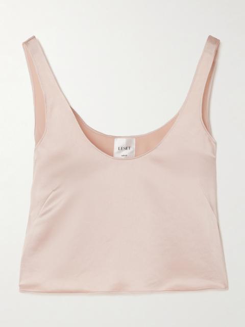 Barb Scoop Washed-satin Tank