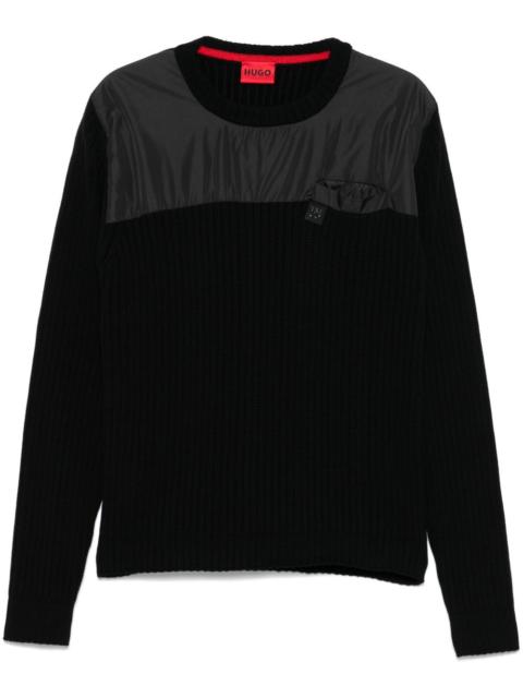 panelled sweater