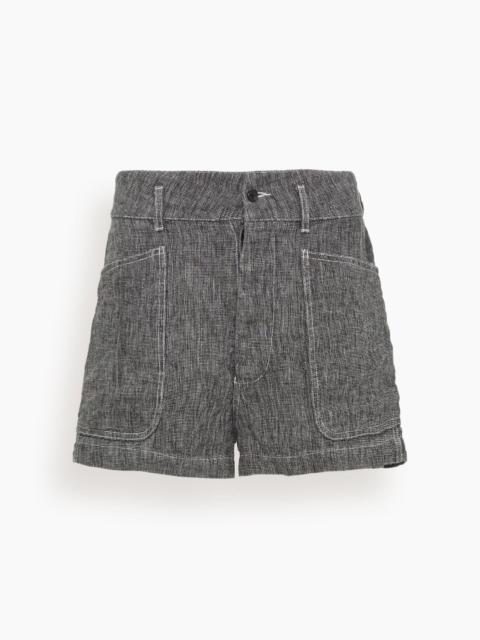Relaxed Short in Dark Grey with Micro Stripe