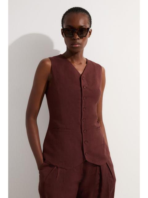 Viscose Linen Woven Longline Waistcoat