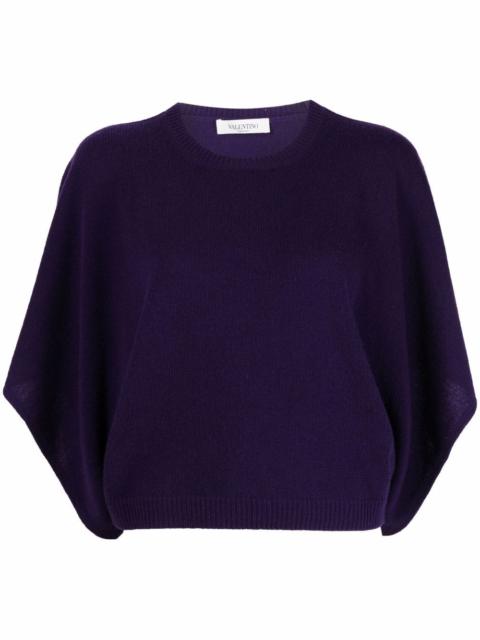 batwing-sleeve knitted top