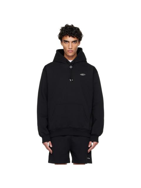 Black Warped Logo Hoodie
