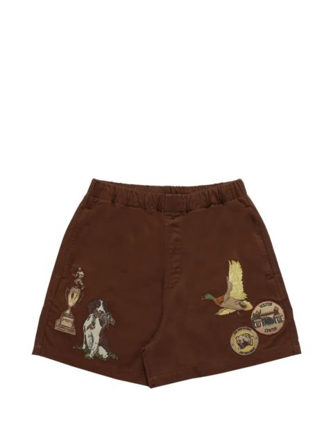Trail embroidered-artwork shorts