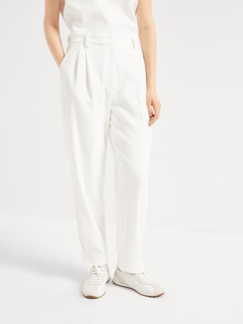 Techno cotton piqué sartorial baggy trousers