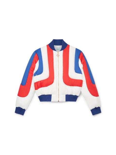 Curve Panel Puffer Bomber Jacket