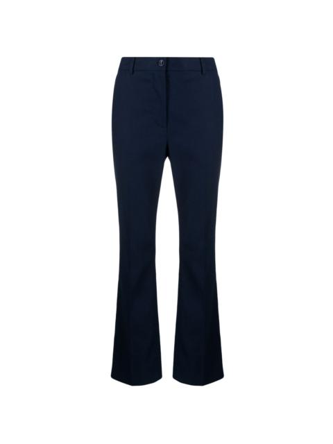 high-rise flared trousers