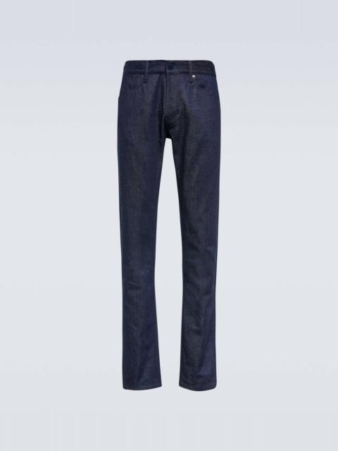 Mid-rise straight jeans