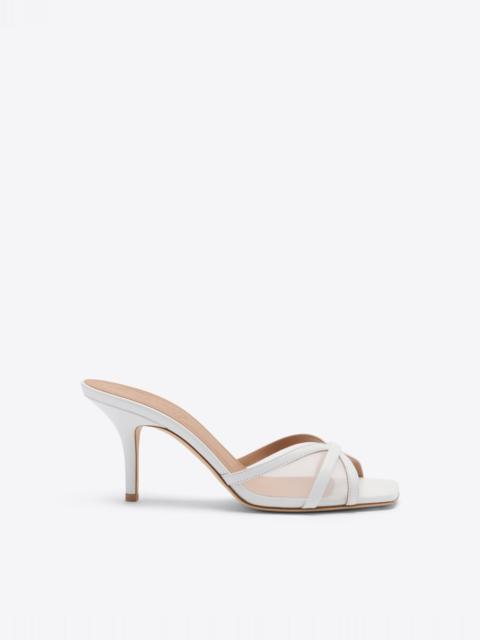 Perla 70 White Mesh Heeled Sandals