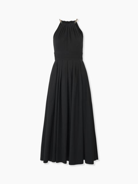 Chain-Strap Halterneck Midi Dress