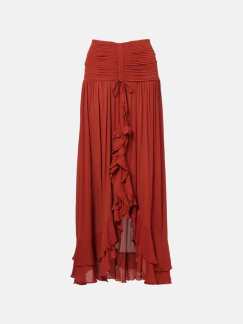 Neree asymmetric maxi skirt