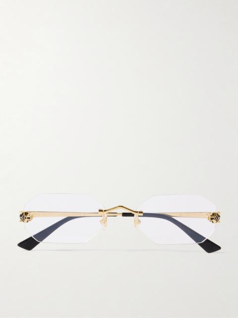 Panthère Classic Rimless Gold-tone Optical Glasses