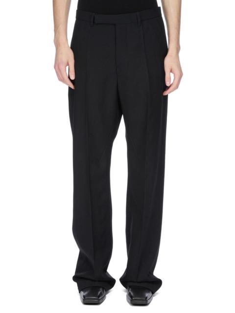 Geth Straight-Leg Grain de Poudre Wool Trousers Black