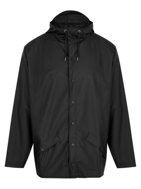 Short matte rubberised raincoat