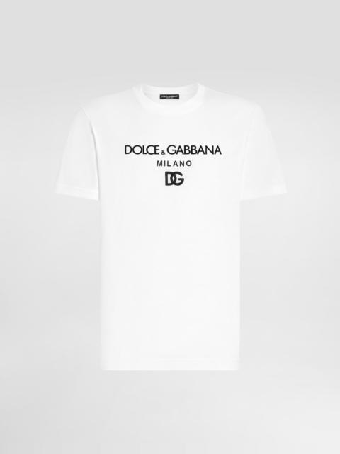 Cotton T-shirt with DG embroidery