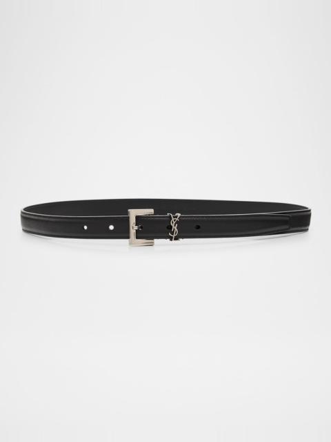 YSL Cintura Box Leather Belt